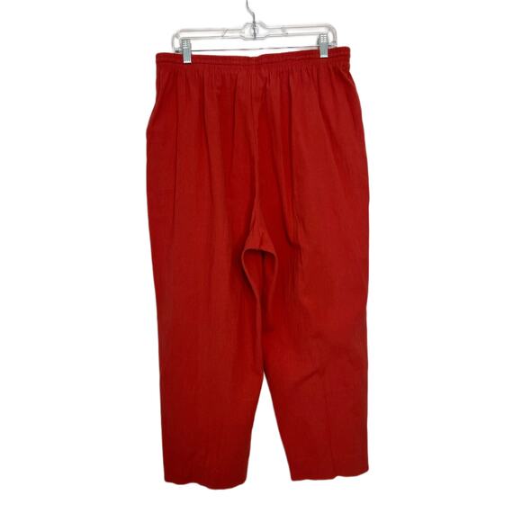 Alfred Dunner Burnt Orange Drawstring Stretch Gauze Wide Leg Pants Size 18 - Picture 5 of 10